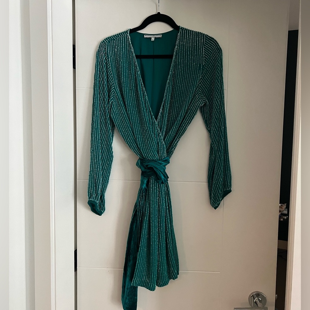 Karina Grimaldi Beaded Wrap Dress